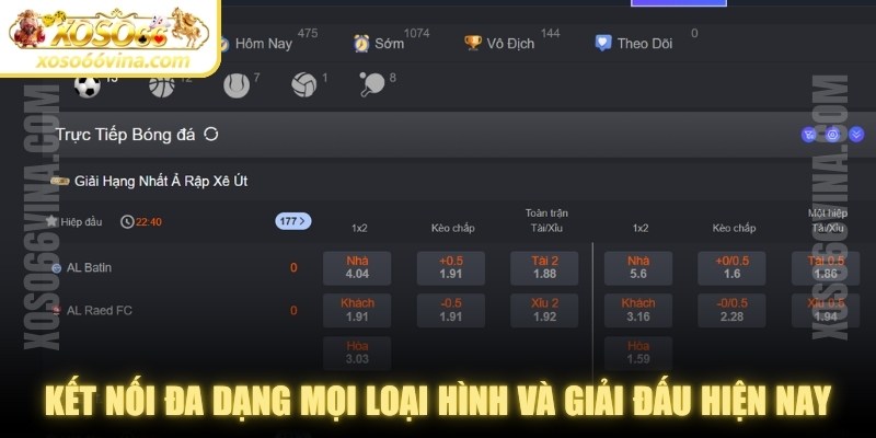 Kết nối đa dạng mọi loại hình và giải đấu toàn cầu hiện nay