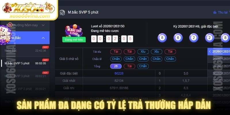 Sản phẩm đa dạng có tỷ lệ trả thưởng hấp dẫn và đáng đầu tư